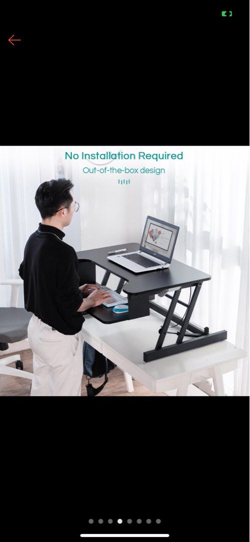BN Two-tier Height Adjustable Sit Stand Up Standing Desk Converter Riser  Lifting Table, Furniture & Home Living, Furniture, Tables & Sets on  Carousell