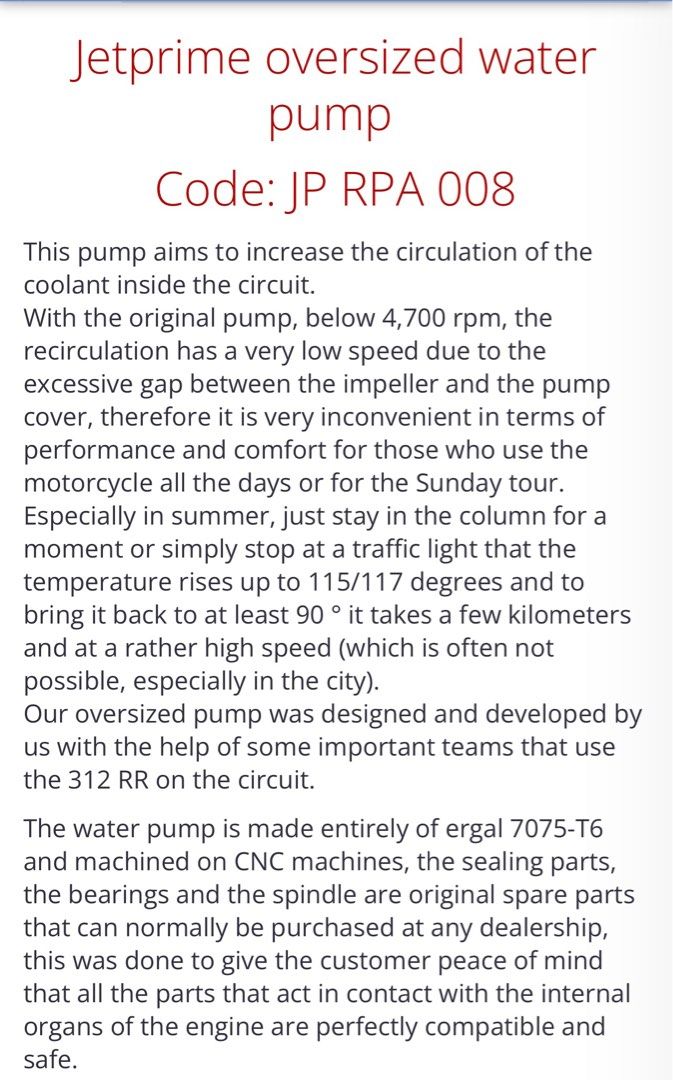 JETPRIME coolant pump, Motorcycles, Motorcycle Accessories on Carousell