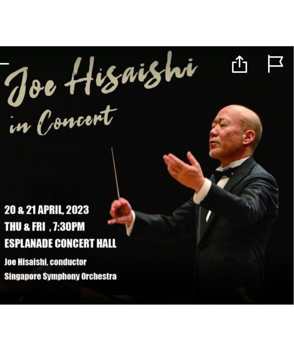 Joe Hisaishi 2023 (Friday, 21/4/23) cat 3 ticket, Tickets & Vouchers