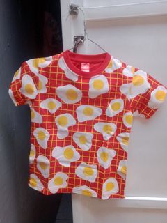 Kaus lucu full print telor ceplok
