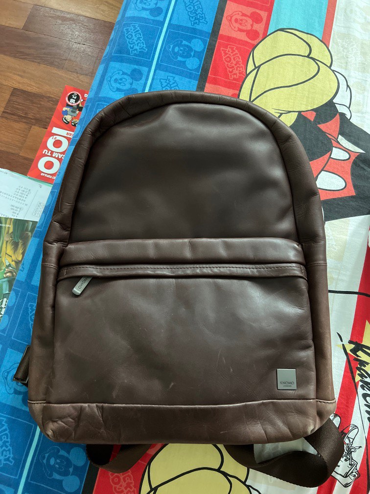 Knomo leather laptop backpack, Men's Fashion, Bags, Backpacks on Carousell