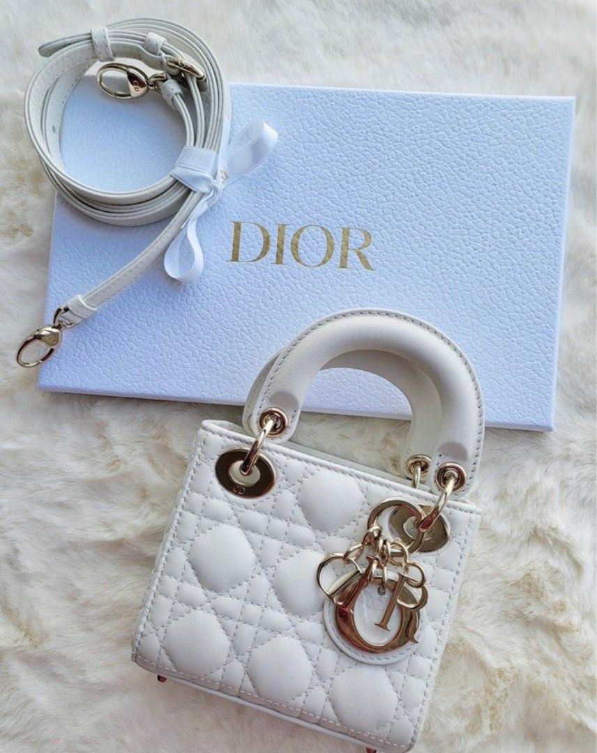 Lady Dior Micro Bag Latte Cannage Lambskin with Resin Pearls  DIOR US