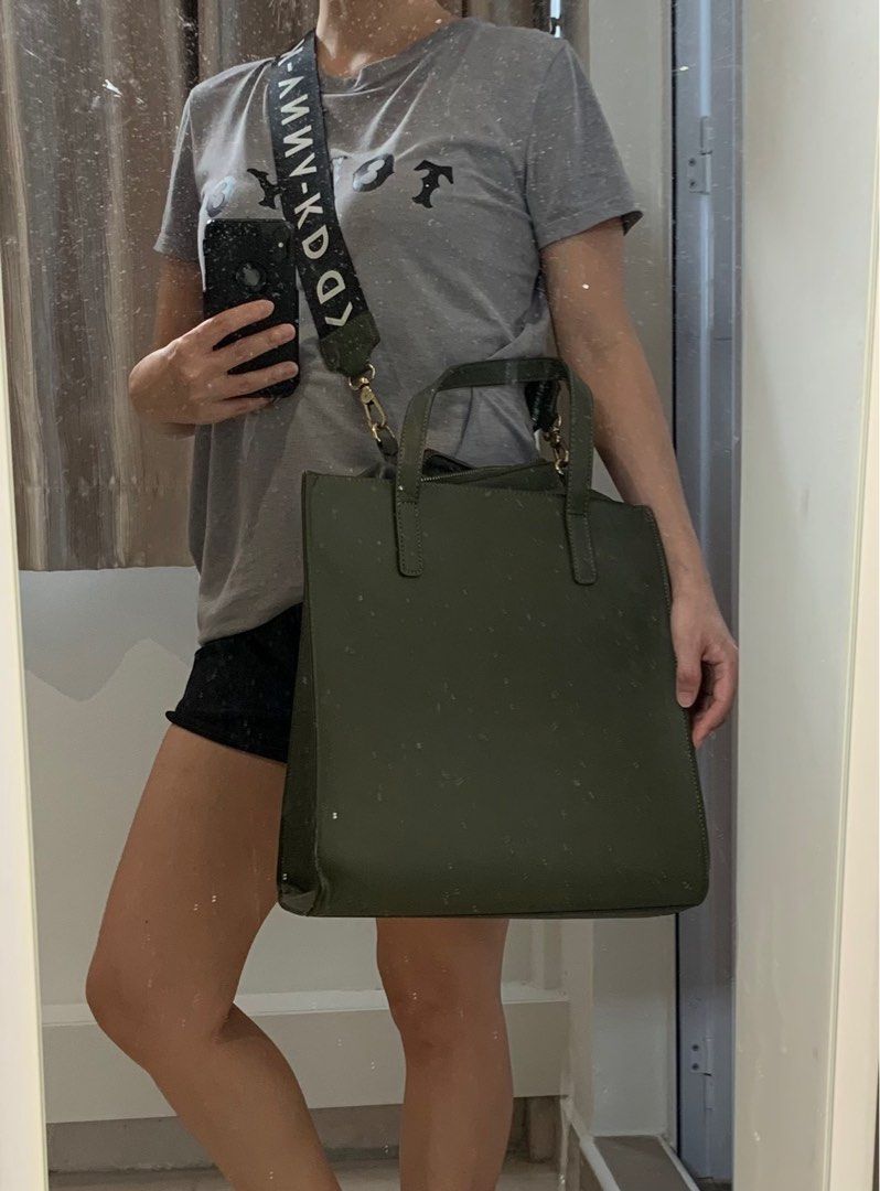 Large olive green bag, Women's Fashion, Bags & Wallets, Shoulder Bags