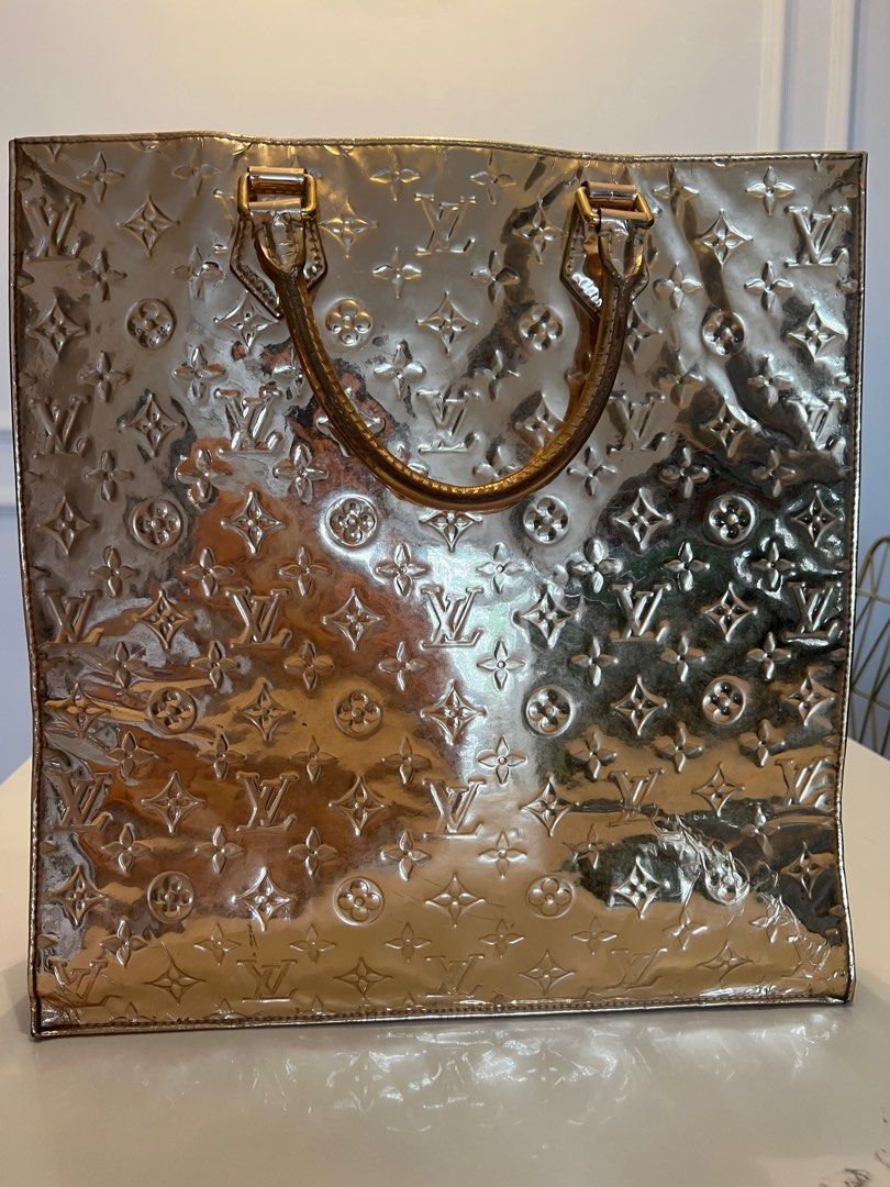 Louis+Vuitton+Sac+Plat+Tote+Gold+Monogram+Miroir+PVC for sale online