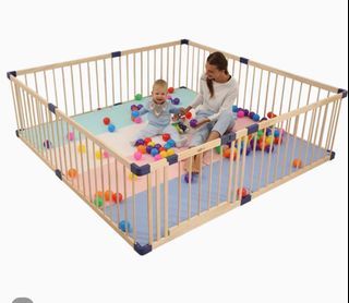 Likely used - children and wooden baby playpen