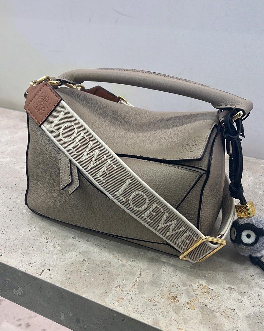 Shop LOEWE PUZZLE Small puzzle bag in soft grained calfskin (0010896728,  0010896710) by SARUGAKUCHO