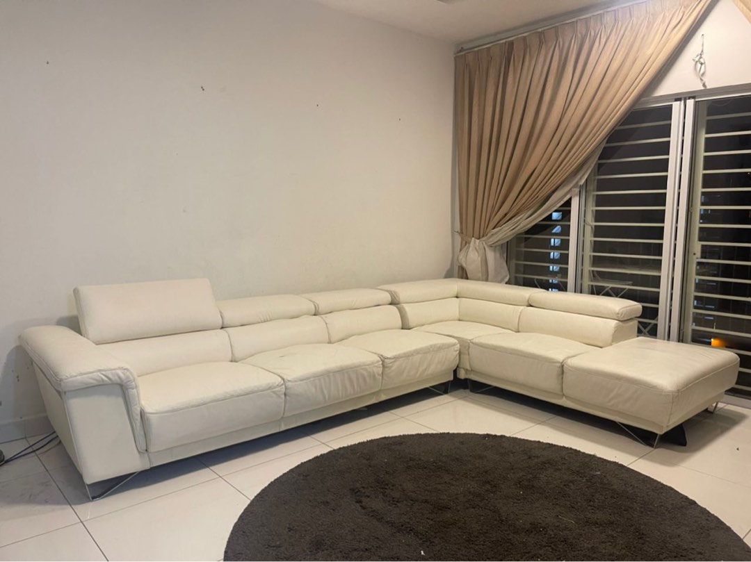 Lorenzo Recliner Sofa L Shape Full Leather, Furniture & Home Living