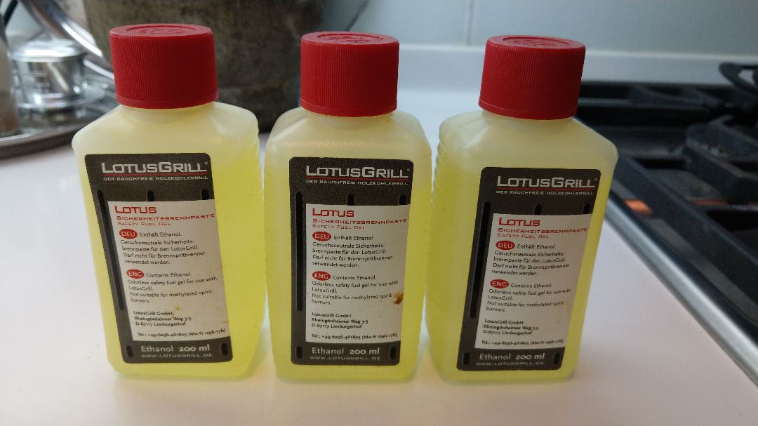 LOTUS GRILL Original Safety Fuel Gel Set of 3 bottles, Furniture