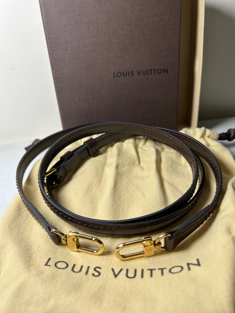 LOUIS VUITTON ADJUSTABLE SHOULDER STRAP 16 MM EBENE, Women's Fashion,  Watches & Accessories, Belts on Carousell