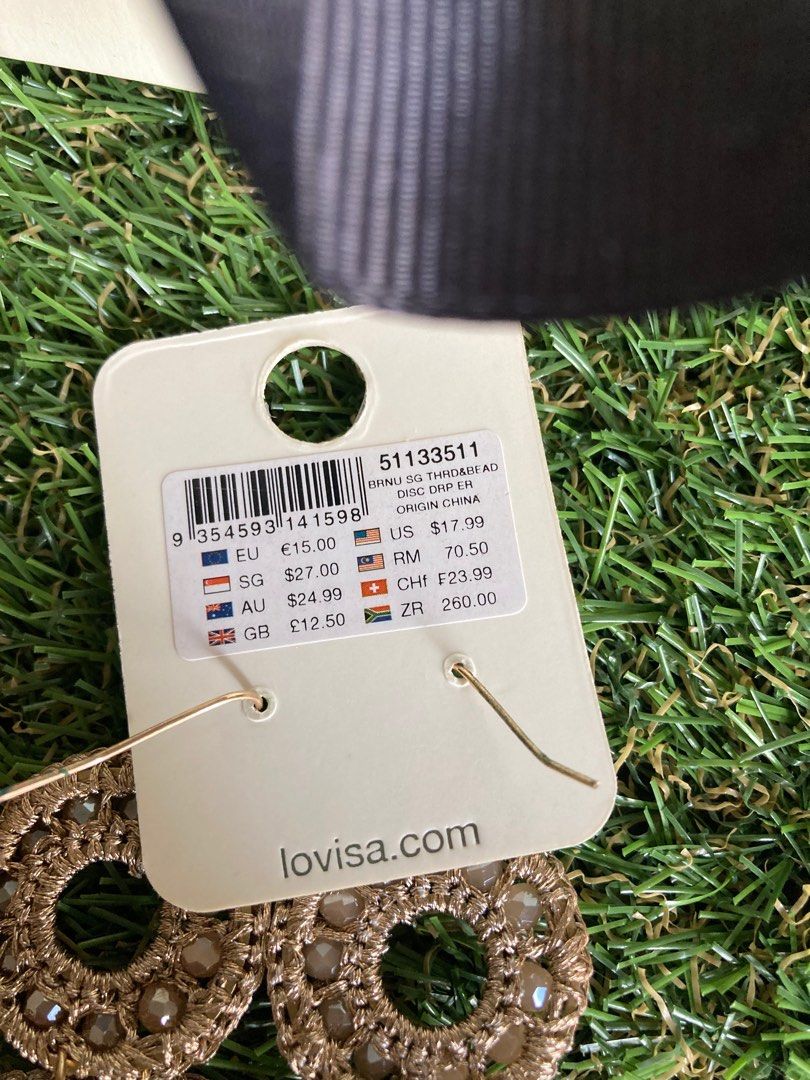 Brand New Lovisa earrings in Gold with Lovisa paper bag), Women