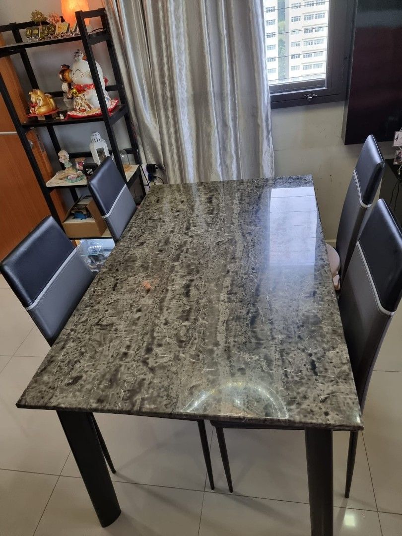 Marble dining table, Furniture & Home Living, Furniture, Tables & Sets