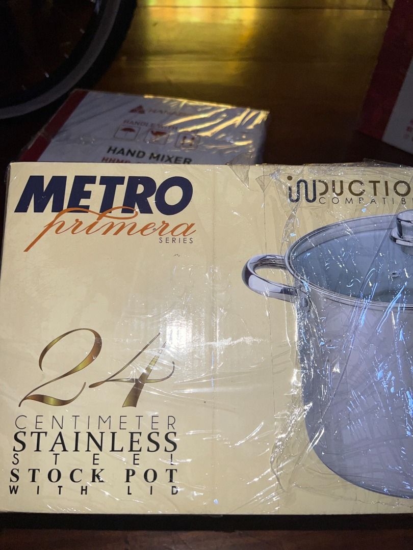 Metro Primera Series Stainless Steel Stock Pot w/ Lid MPCW-1726 24cm ...
