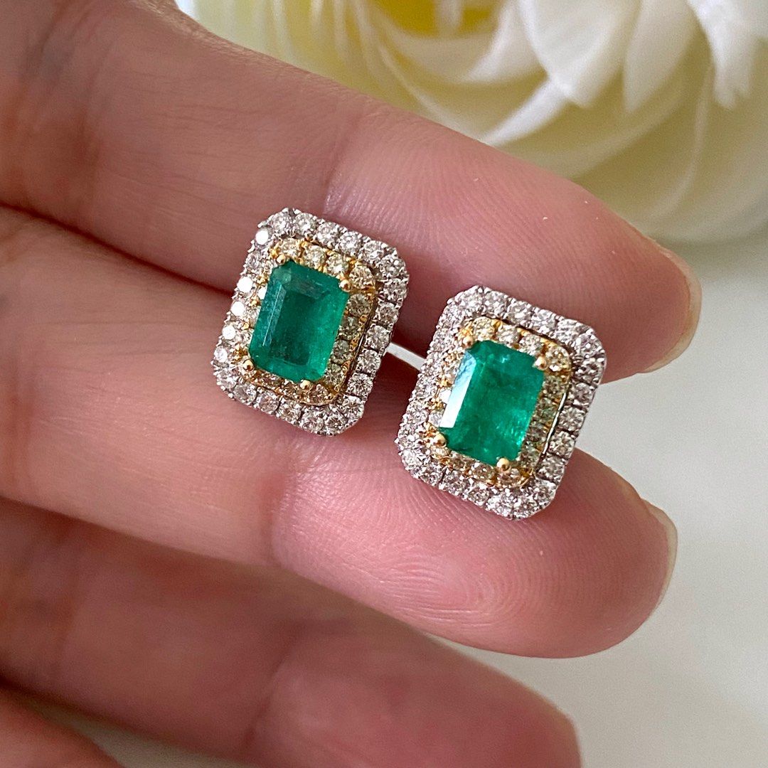 Real emerald clearance earrings