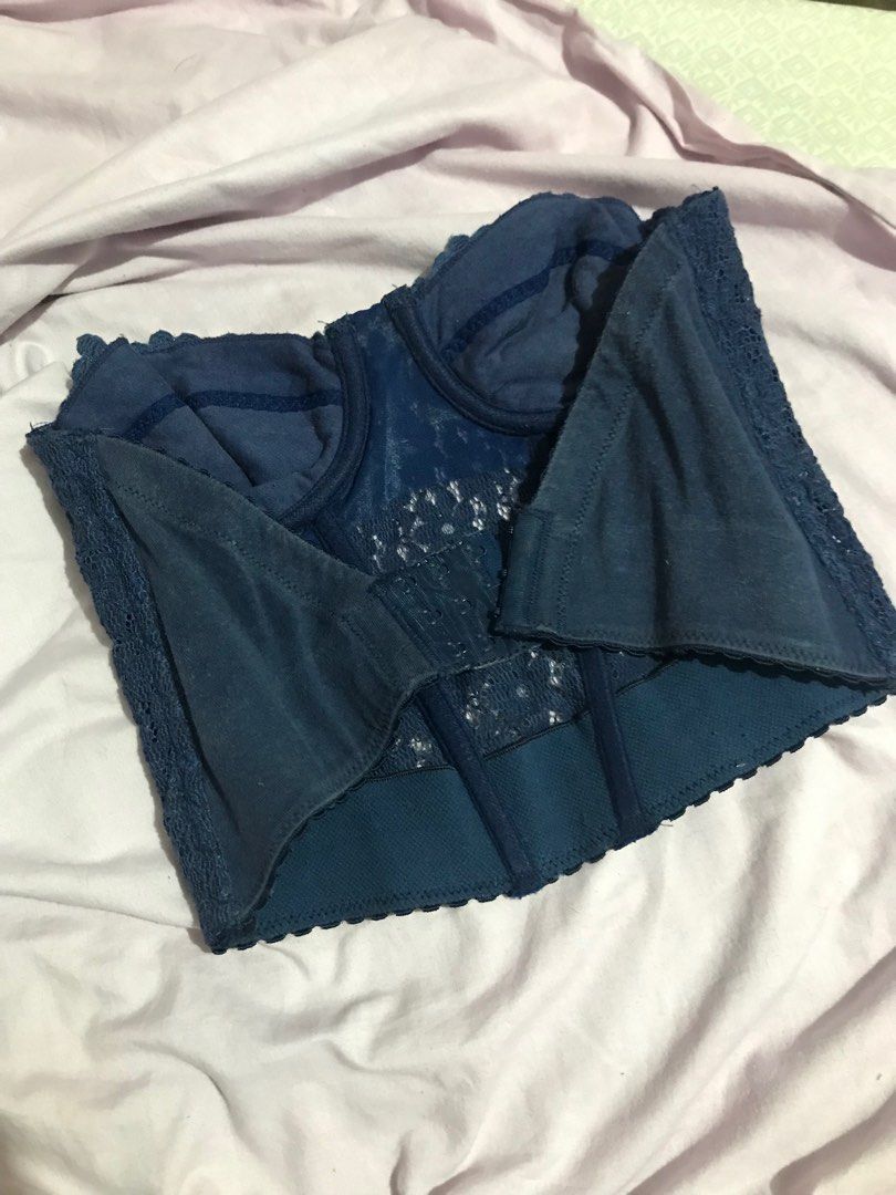 Navy Blue Lace Bustier Corset top, Women's Fashion, Tops, Others Tops