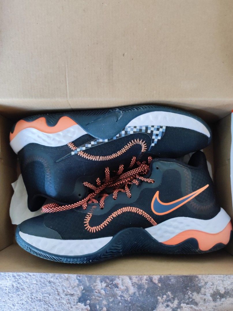 Black and orange top basketball sneakers