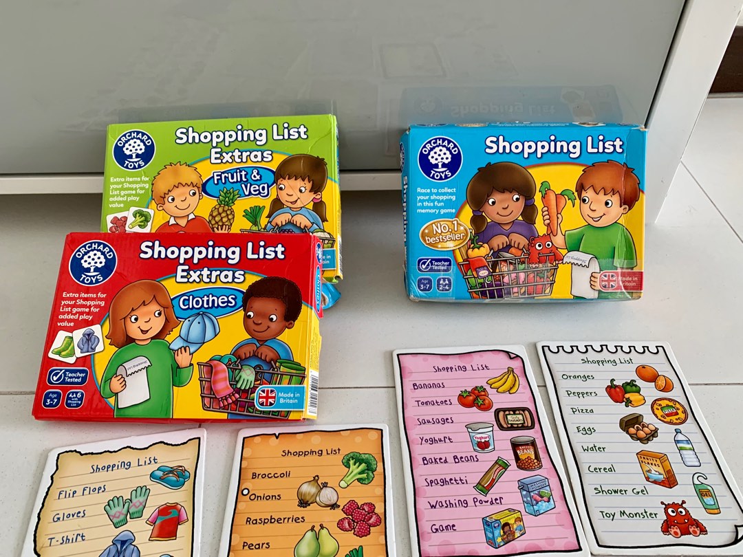 Orchard Toys Shopping List Main & Extras sets Educational for kids