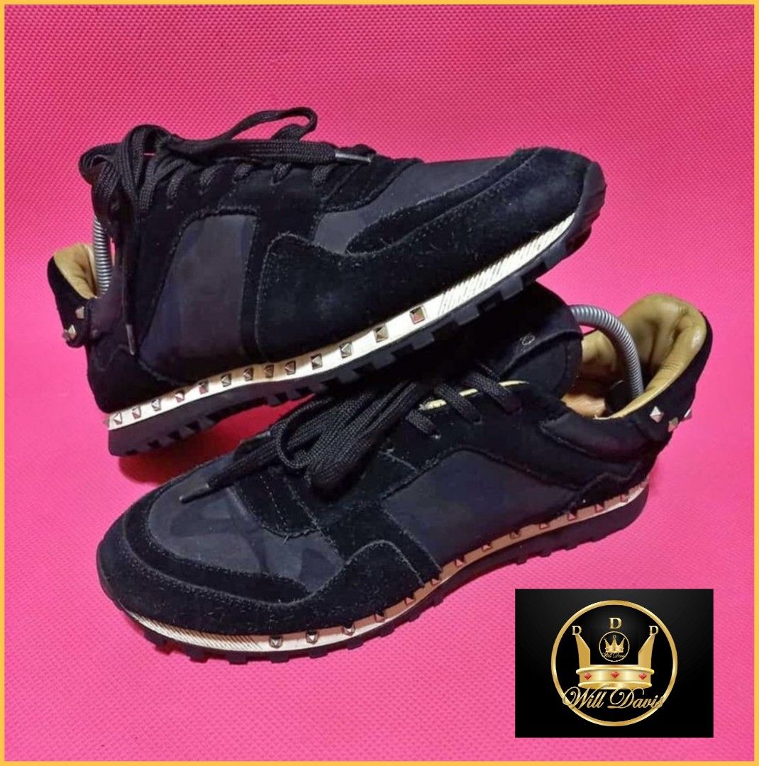 Mens valentino trainers black shop