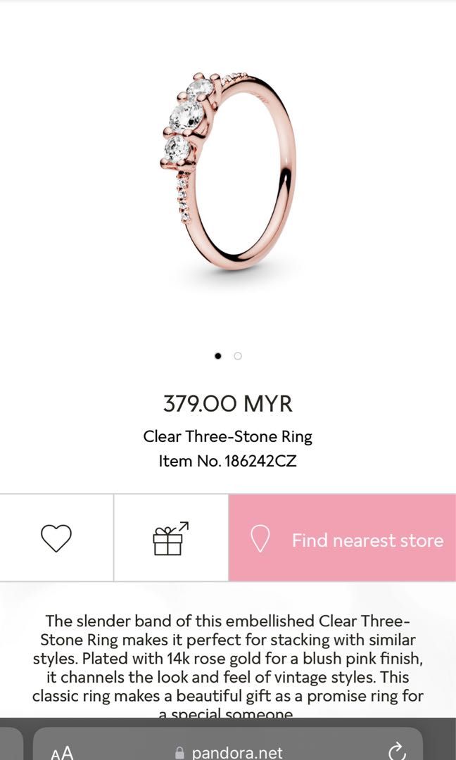 3 stone sales pandora ring