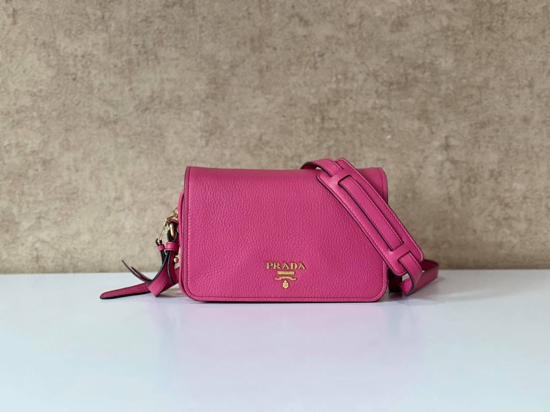 PRADA 1BD163 VITELLO PHENIX FLAP LEATHER CROSSBODY BAG Luxury