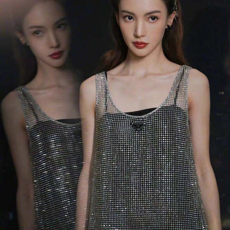 Prada crystal dress pre-order, Luxury, Apparel on Carousell