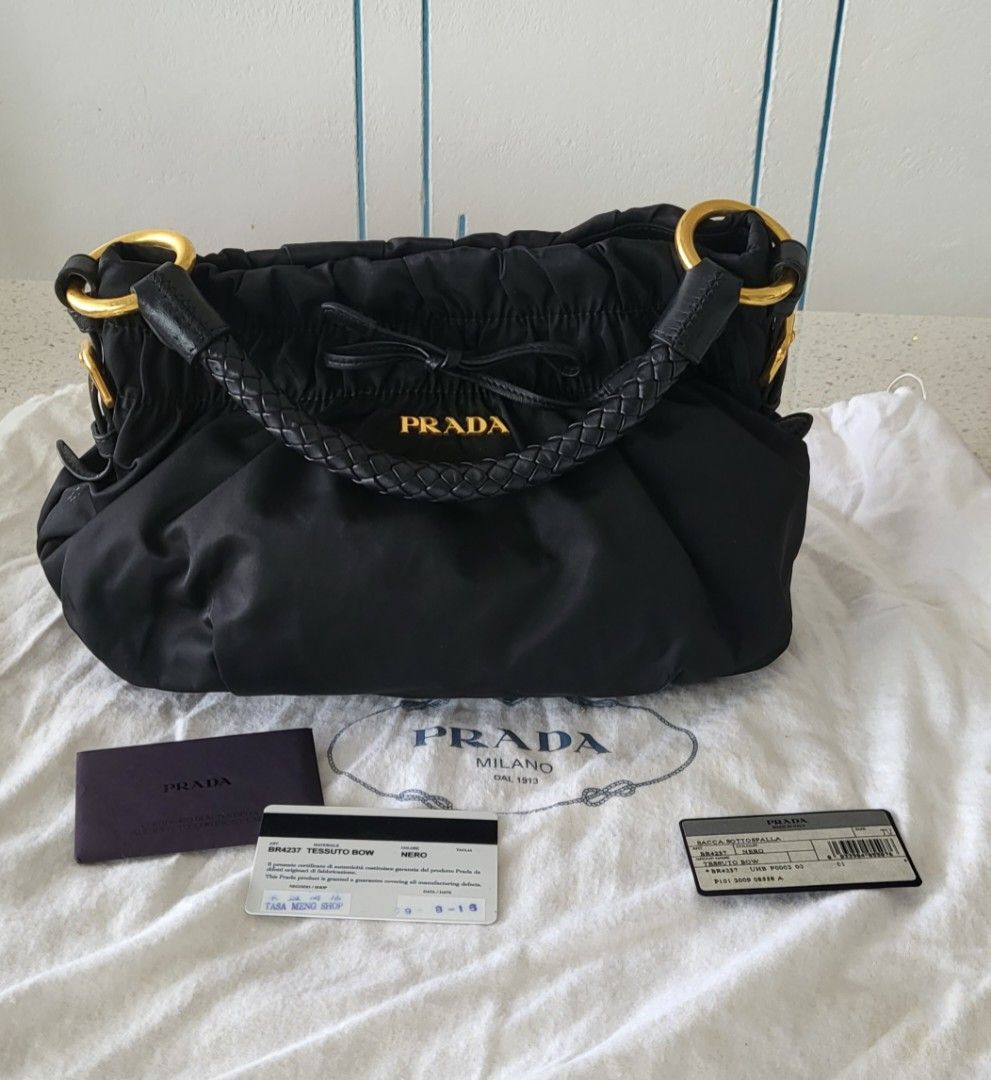 Prada Fuchsia bow tessuto bag, Luxury, Bags & Wallets on Carousell