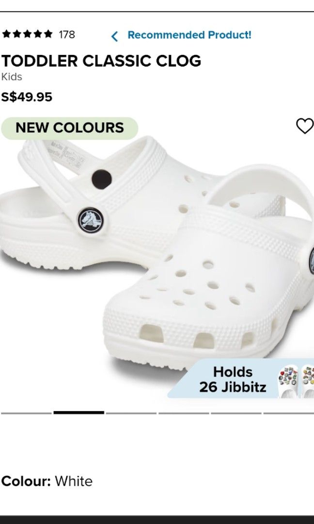 Kids white shop crocs size 4