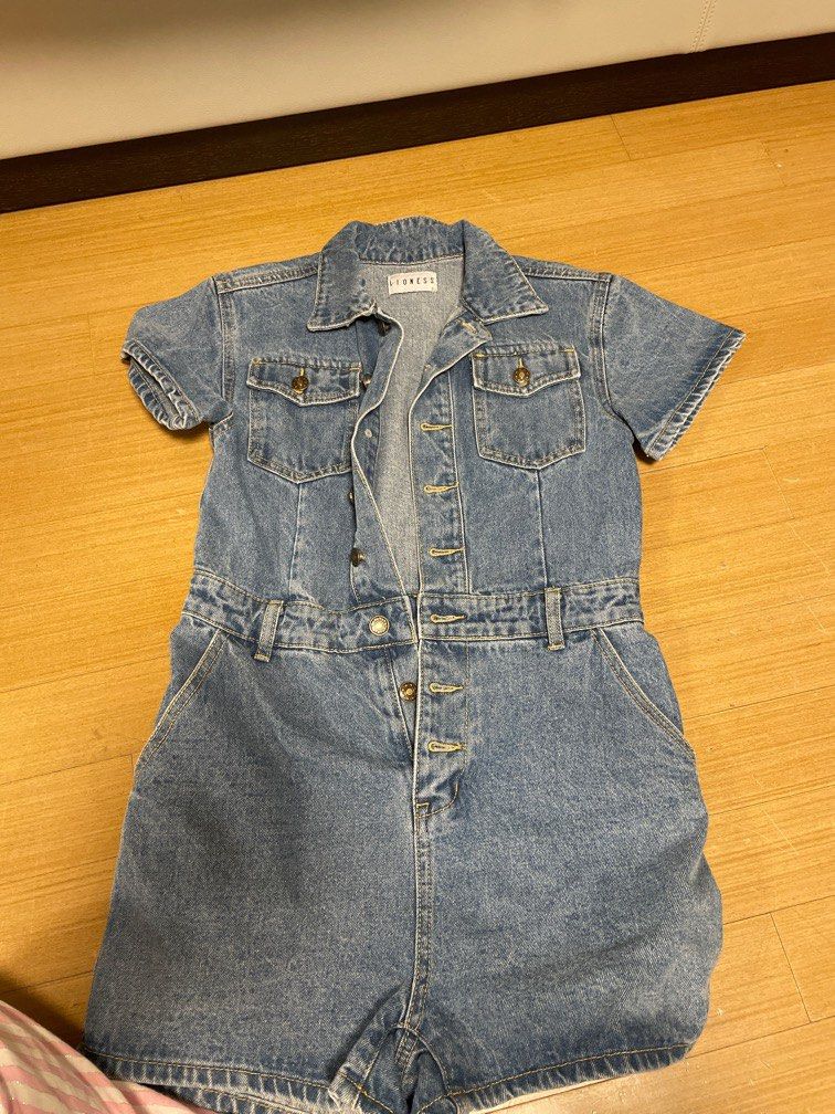 Princess Polly Lioness Zara Romper denim Jumpsuit