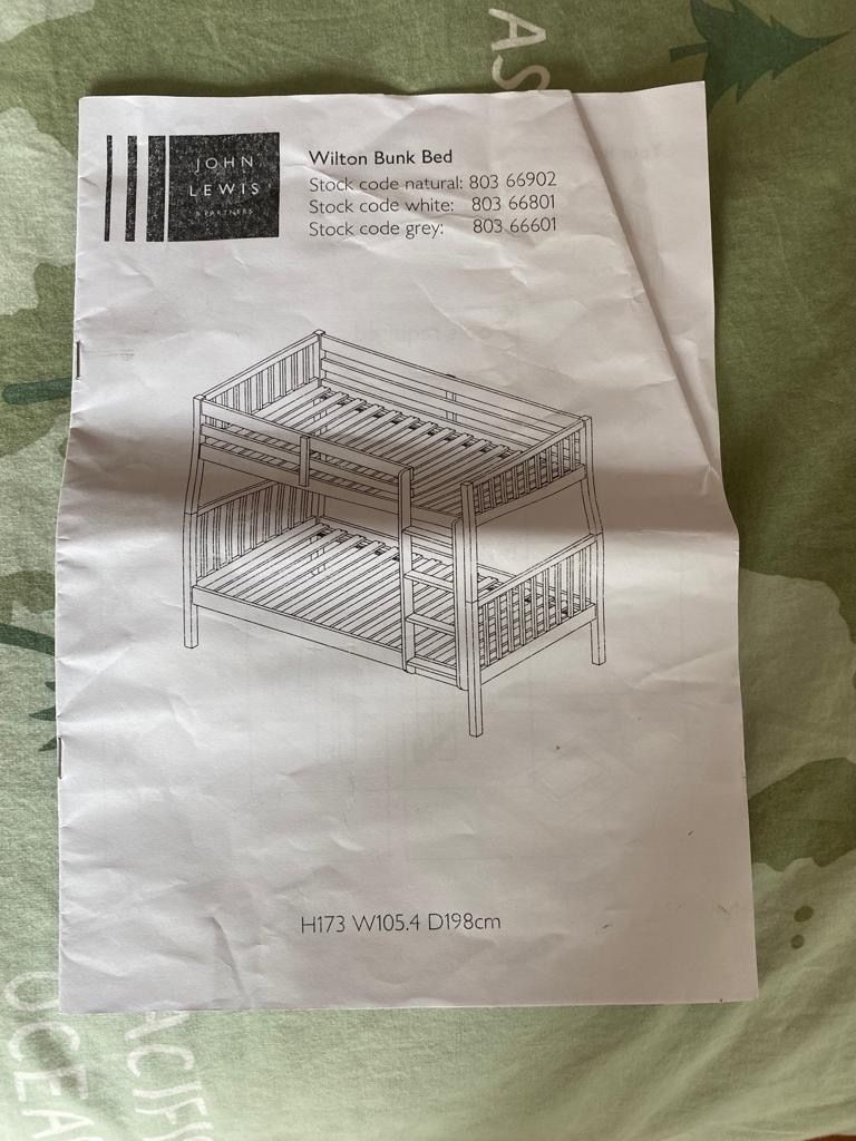 Quality John Lewis bunk bed, Furniture & Home Living, Furniture, Bed