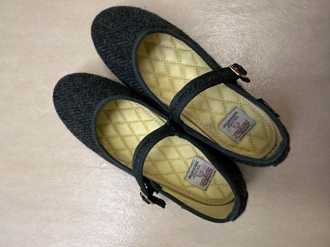 Rockfish x Harris Tweed Mary Jane Green, 女裝, 鞋, 平底鞋 Carousell