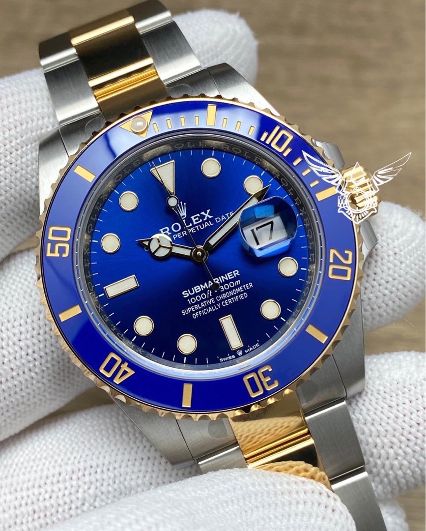 Rolex Submariner 126613 全新藍面金鋼 , 名牌, 手錶- Carousell