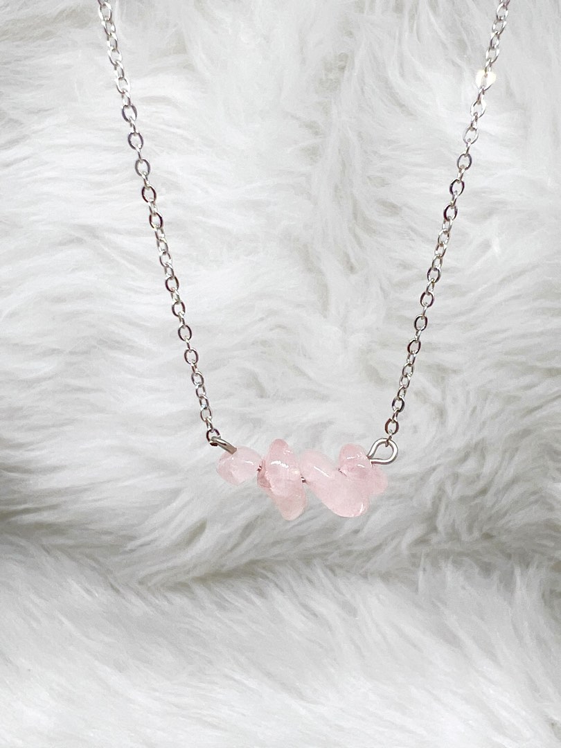 Rose quartz 2024 bar necklace