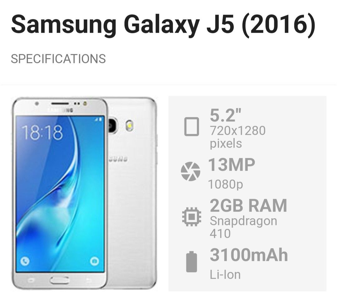 Samsung J5 2016 defective (Category: Samsung) located in Pasay City. Submitted by issay10 (Listing ID 1207125947, Image 1). Description: Looking po Ako ng defective Samsung J5 2016 Yung good pa PO Yung board kahit sira na ung LCD and TS.. Salamat po....