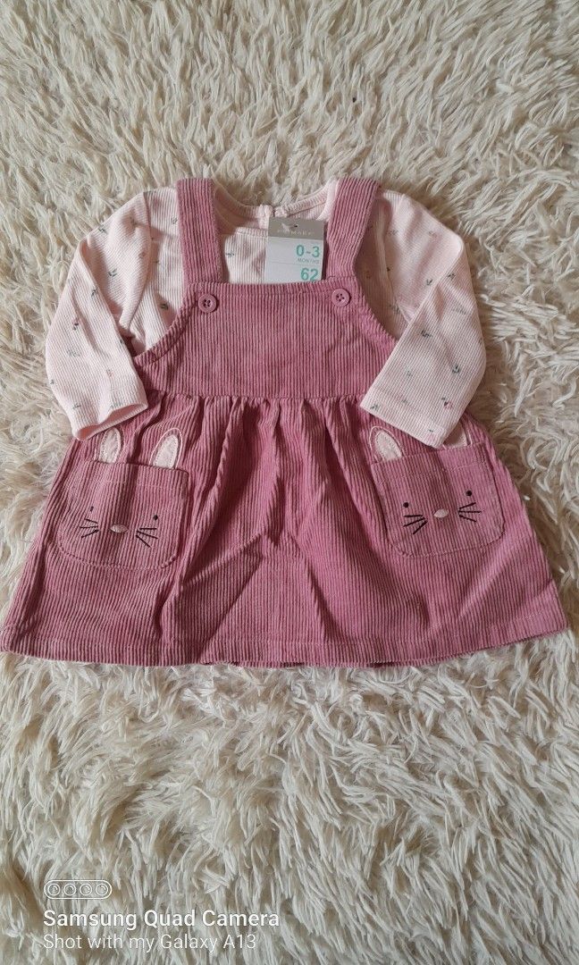 Set baju dan overall skirt girl, Babies & Kids, Babies & Kids Fashion