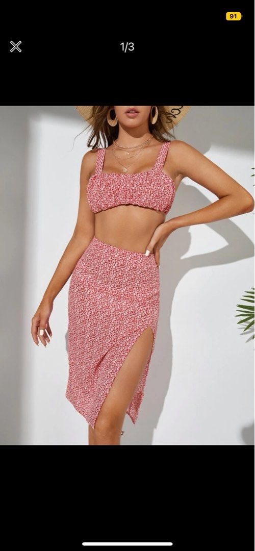 SHEIN FLORAL COORDS (Category: Sets or Coordinates) located in Binan City. Submitted by rdeclutter (Listing ID 1206919096, Image 1). Description: Rfs: bought the wrong size.