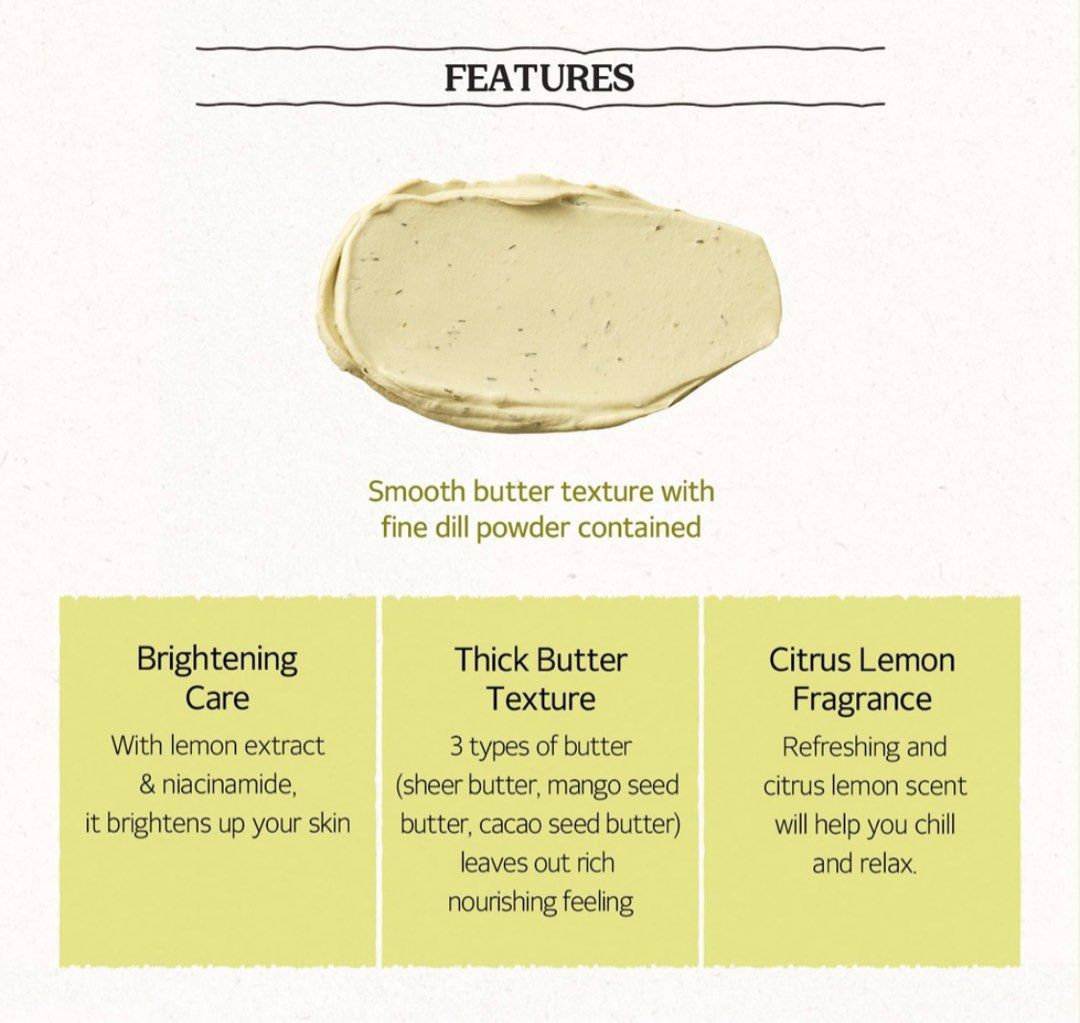 SKINFOOD MASK LEMON DILL BUTTER, Beauty & Personal Care, Face, Face