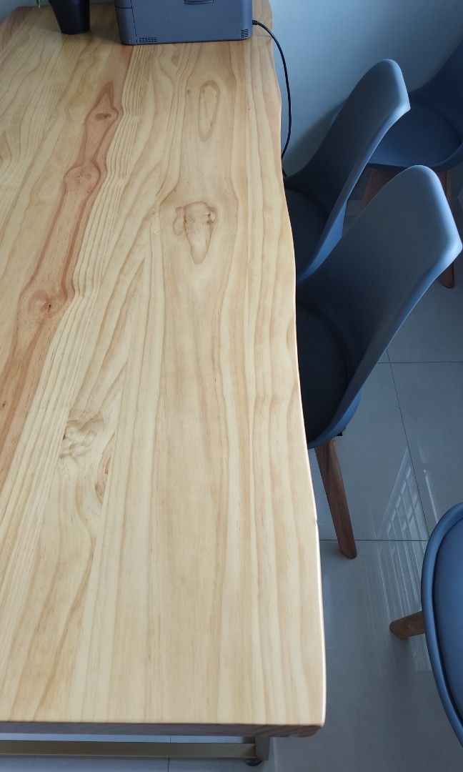 Solid Wood Table with Bench Set, Furniture & Home Living, Furniture