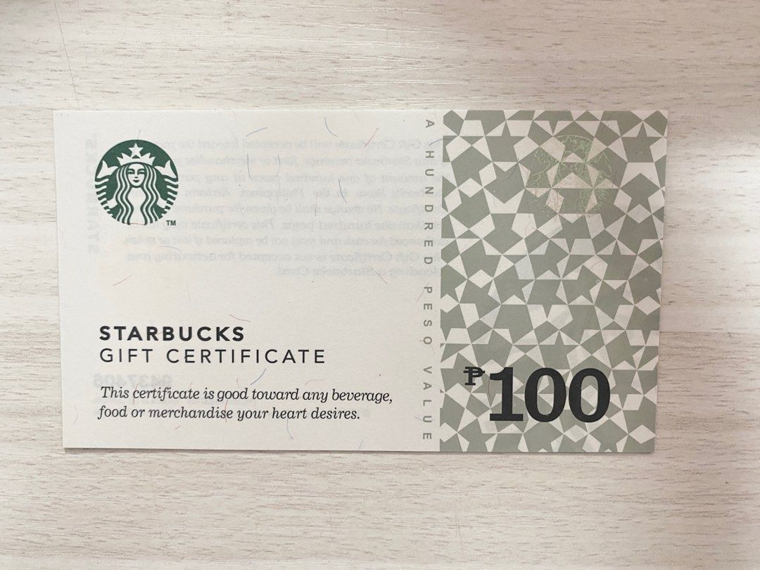 Starbucks Gift Certificate 5 PIECES Food Drinks Beverages on Carousell