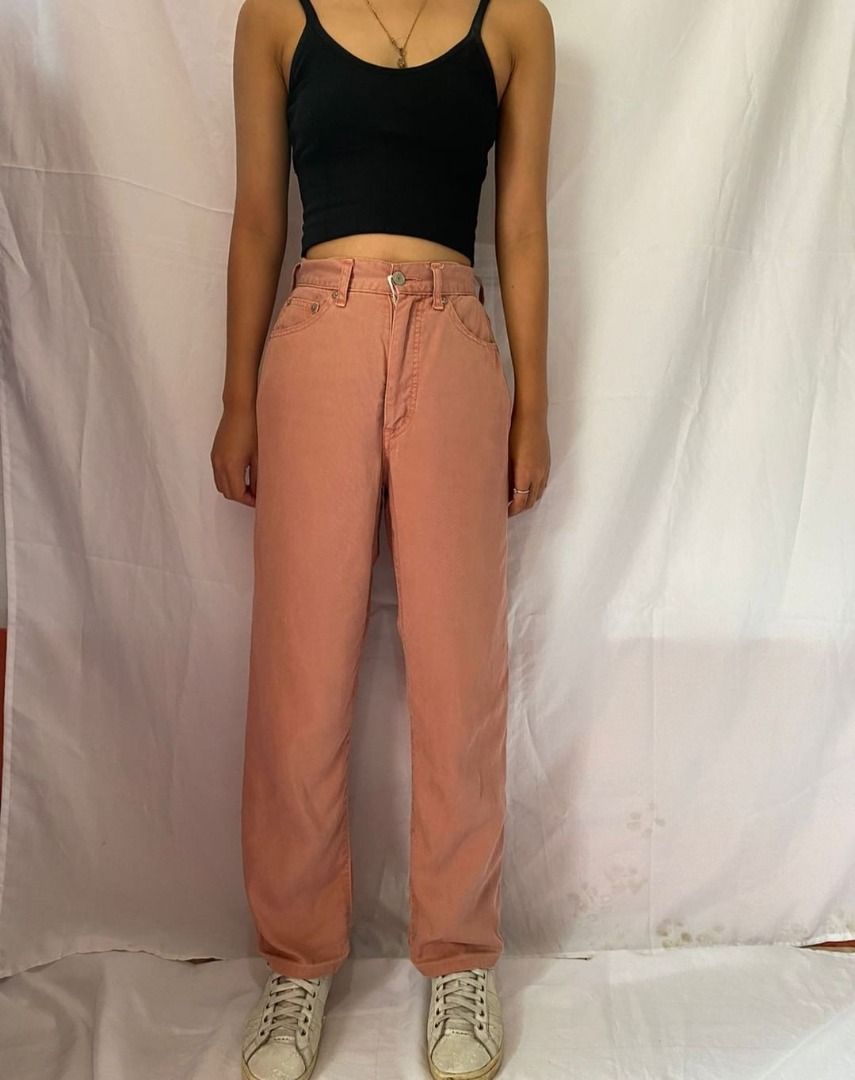 Straightcut jeans in salmon pink Japan quality, Women's Fashion