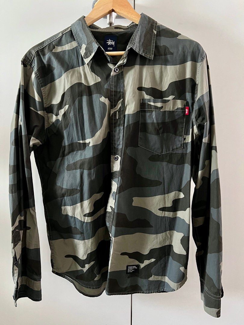 stussy button up shirt long sleeve