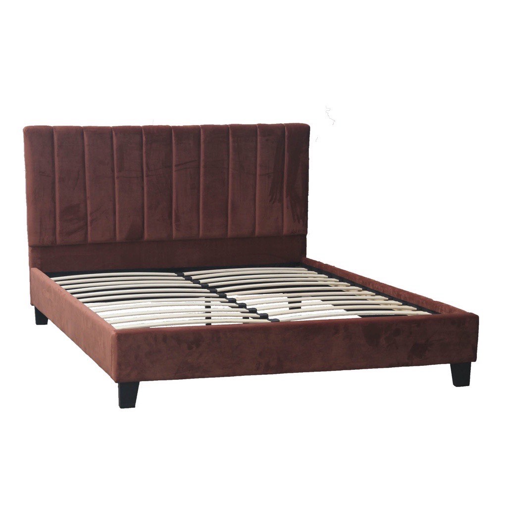 Suede bed frame queen NEGOTIABLE Furniture Home Living
