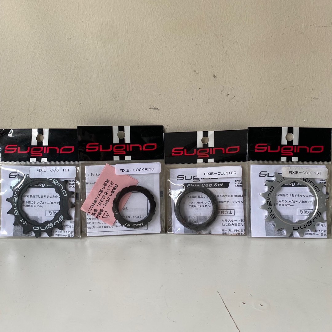 Sugino 16T Cog and lockring fixie fixed gear track bike, Sports