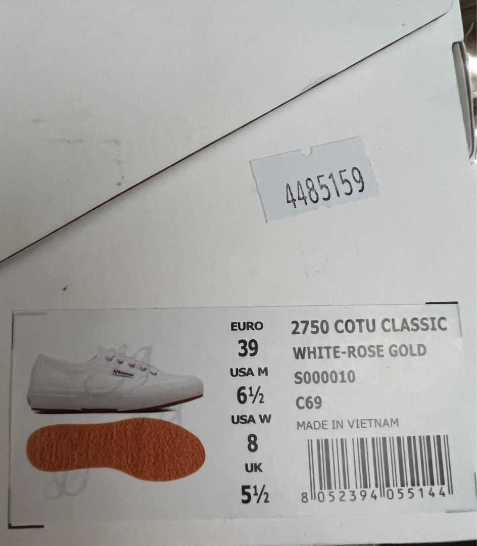 SUPERGA White rose gold sneakers EU 39 Women s Fashion Footwear