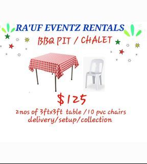 Tables chairs  rental