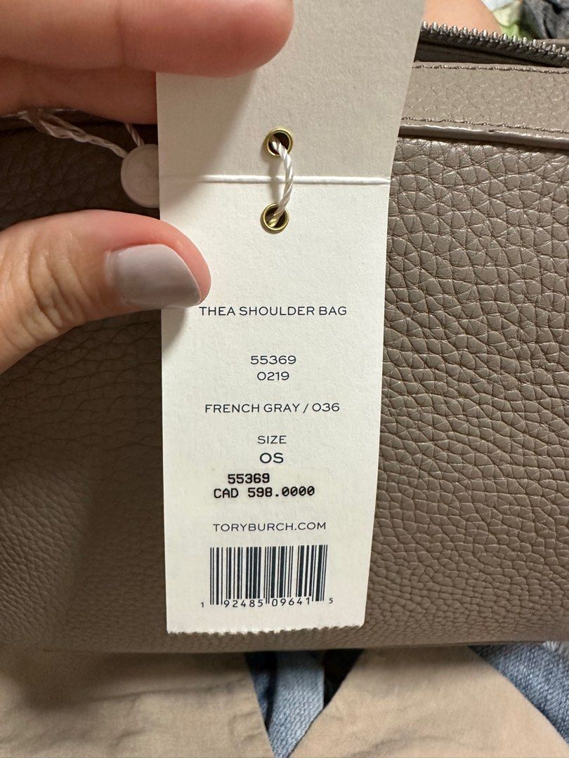 Tory Burch Thea Shoulder Bag French Gray Women s Fashion Bags