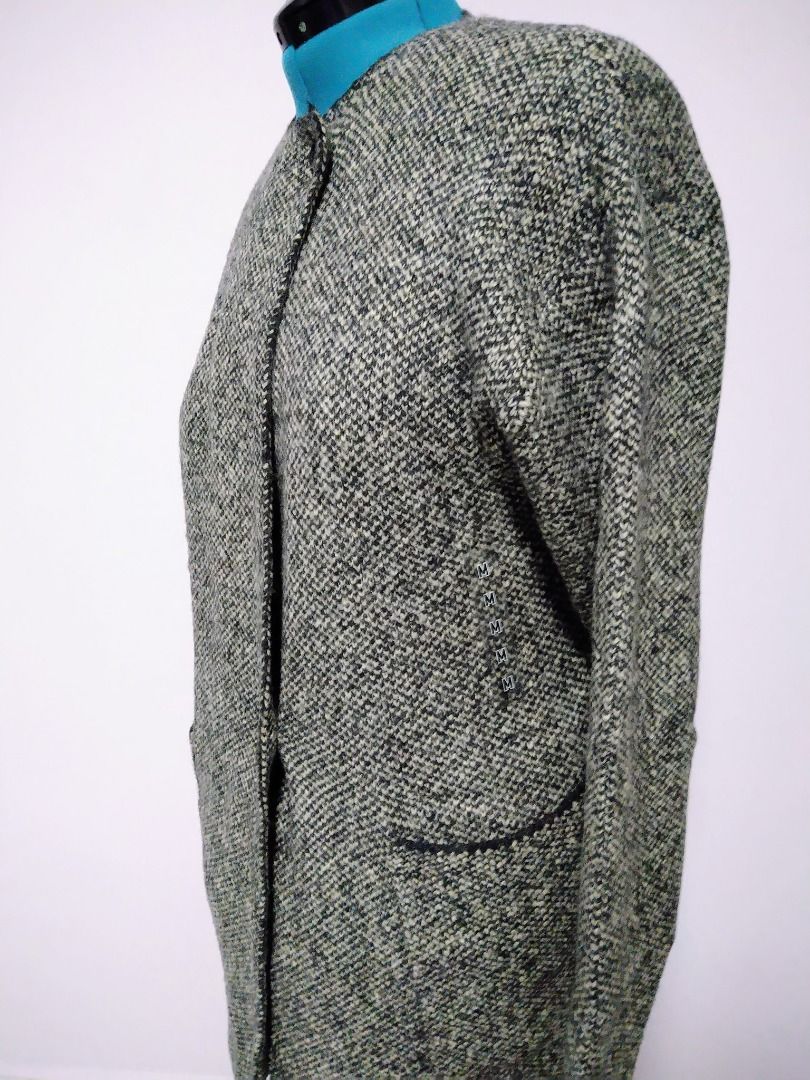 Uniqlo Women Tweed Knitted Coat in Grey Medium Brand New with