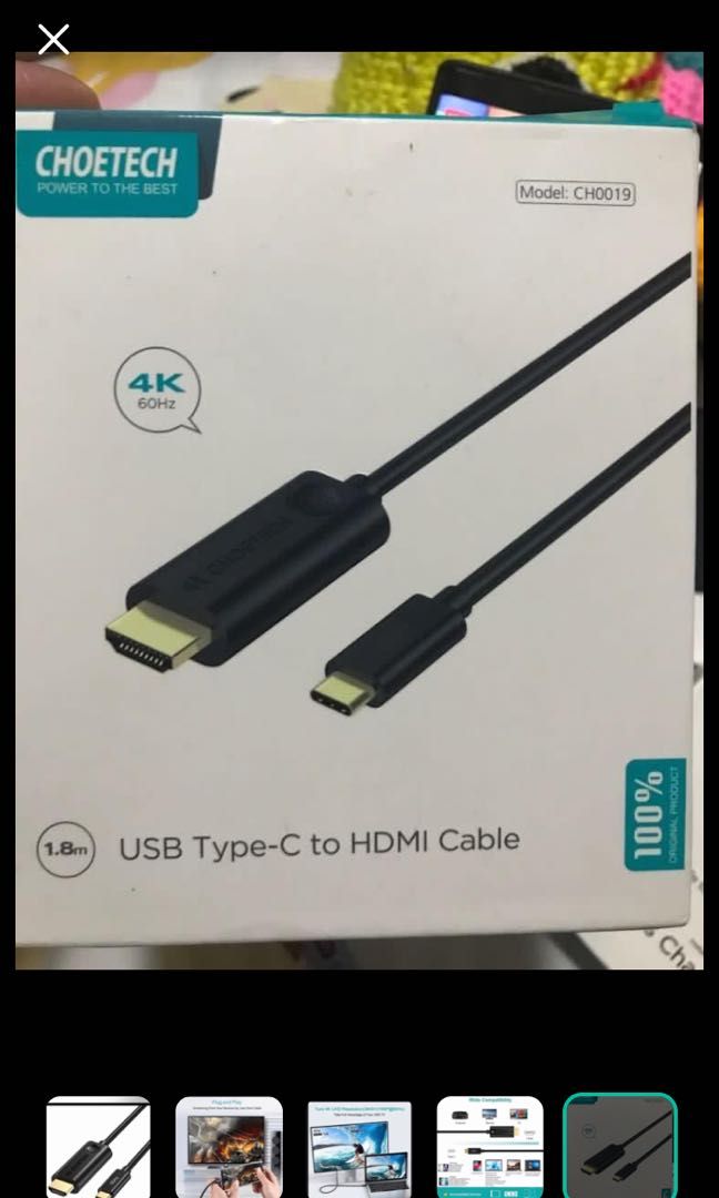 Cable Hdmi A Usb C Choetech Ch0019 Color Negro