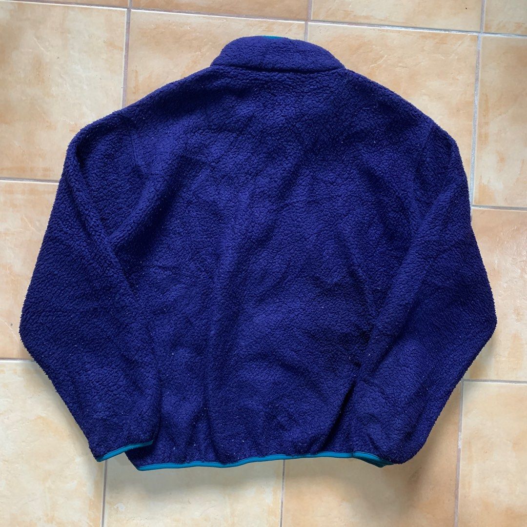 1990'S LL Bean Fleece Jacket, Men's Size L, Vintage unclear navy blue type Vintage Second Hand