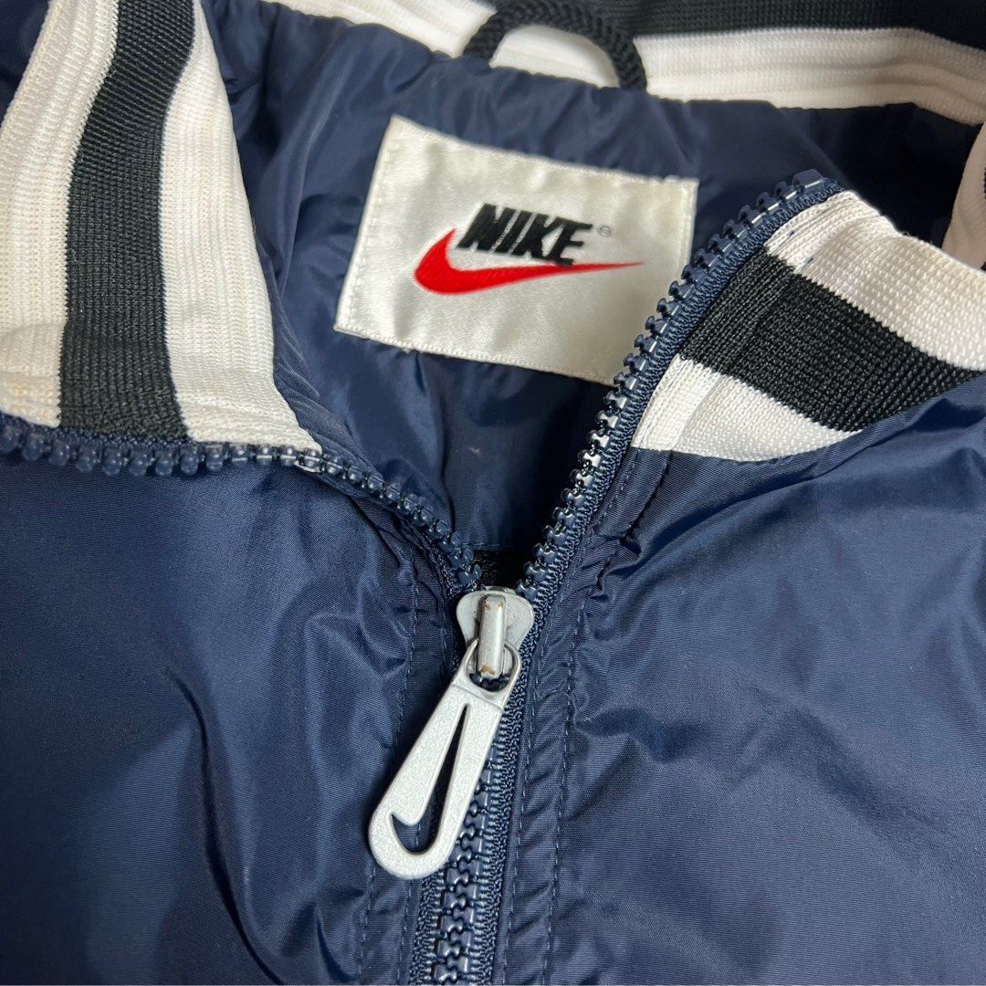 White and discount navy blue windbreaker
