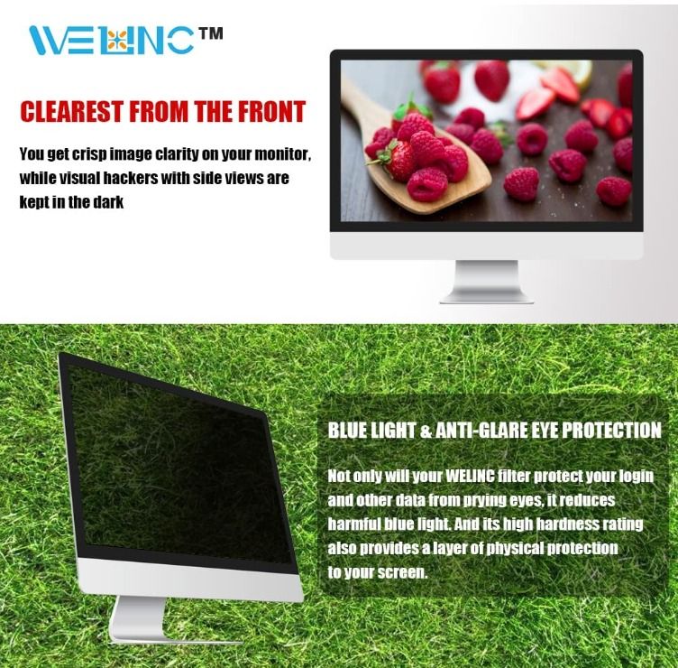 WELINC 24 Inch - 16:9 Aspect Ratio - Computer Privacy Screen Filter (Category: Monitor Screens) located in Marikina City. Submitted by skowshop (Listing ID 1207149155, Image 3). Description: About this item: ENHANCED PRIVACY – Protect your privacy with an WELINC privacy screen filter. WELINC Privacy Protector makes on-screen data visible only to individuals sitting in front of the monitor. WELINC privacy screen filter makes the screen appear dark