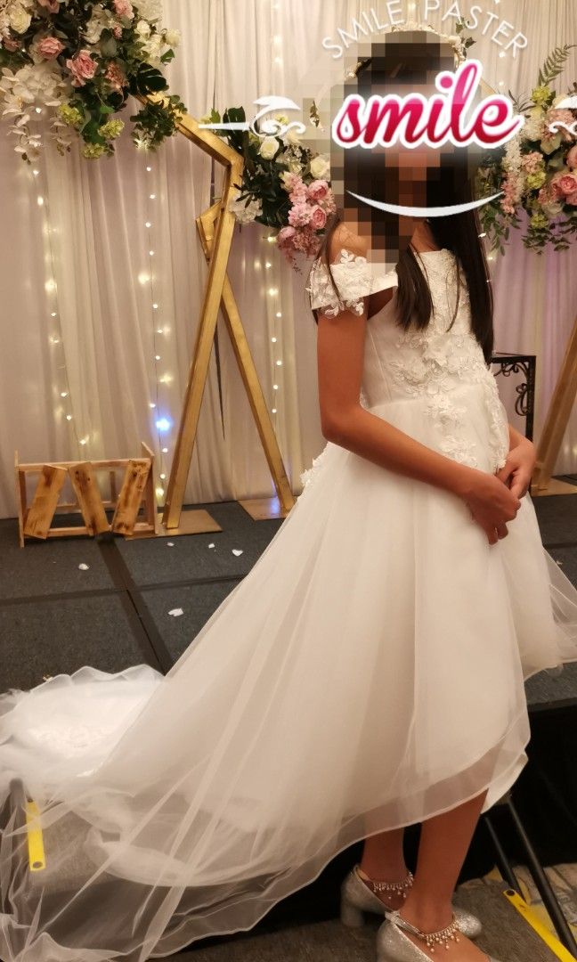 White gown for girl sale